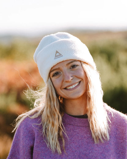 Womens_Snow Recycled Sherpa Beanie - Vintage White