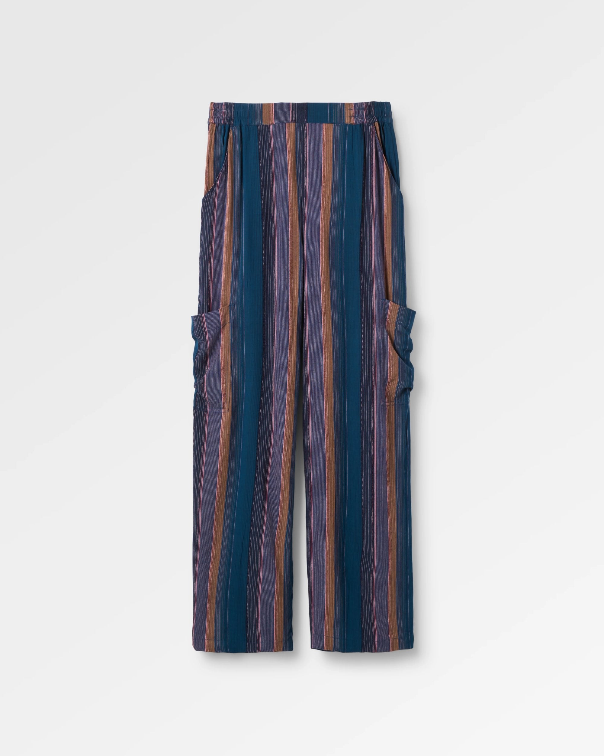 Someday Woven Trouser 2.0 - Dark Denim Multi Stripe - Flatlay