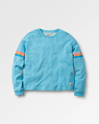 Poinsettia Organic Cotton Sweatshirt - Soft Blue Pool Marl