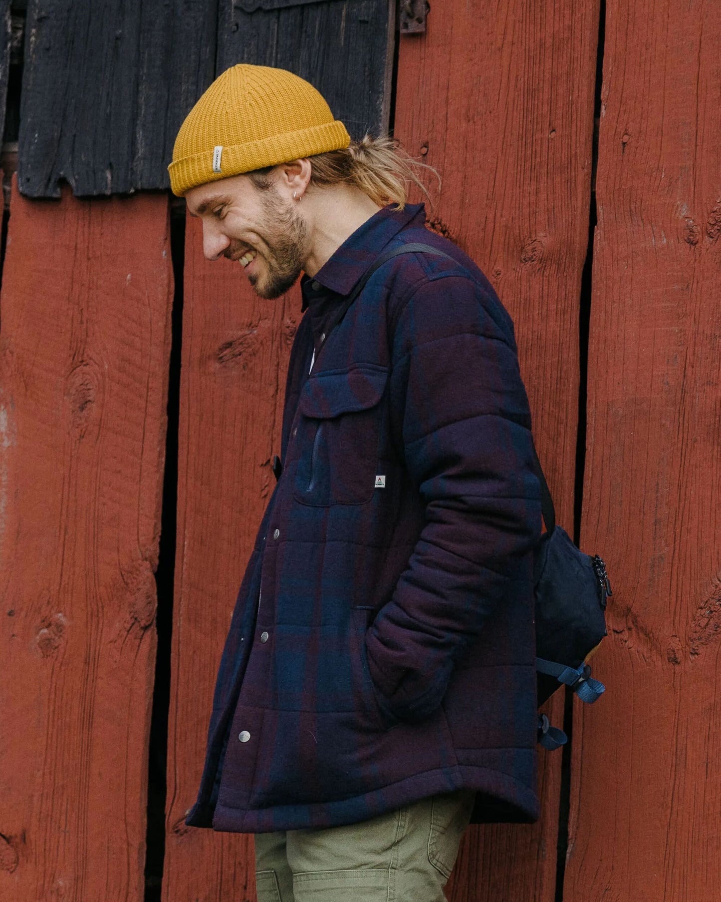 Taranaki Quilted Overshirt - Deep Plum/Deep Navy Check