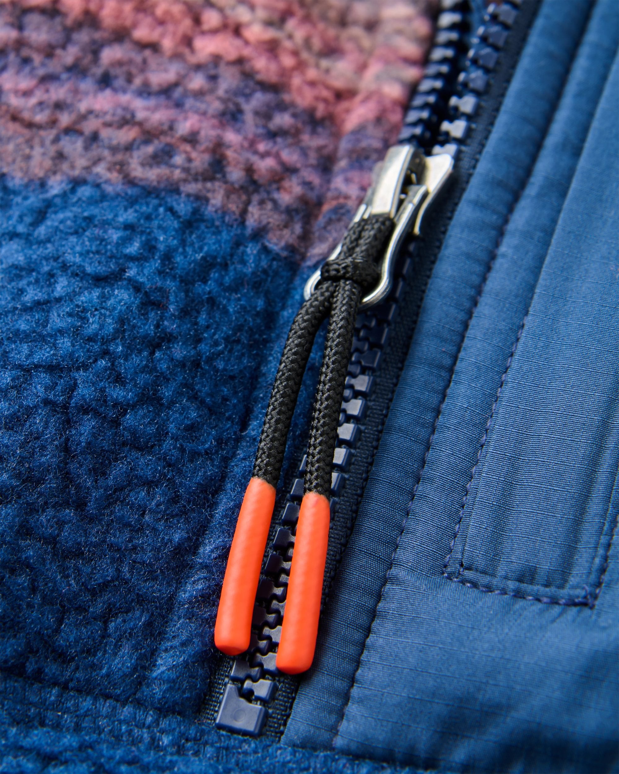 Home Sherpa Fleece - Rich Navy/ Red Ochre Check - Flatlay