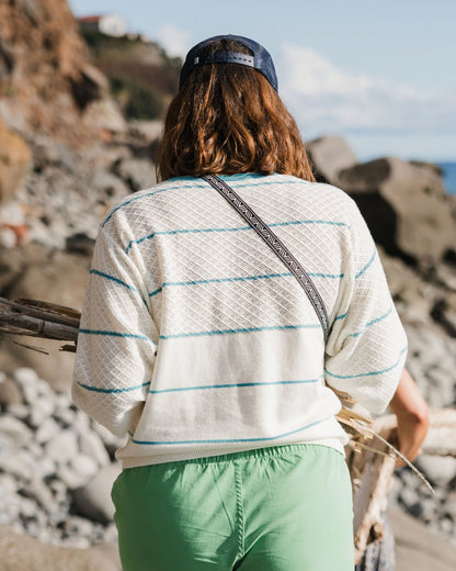 Migrate Organic Knitted Jumper - Blue Pool Stripe