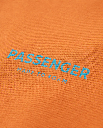 Passenger Recycled Cotton T-Shirt - Sunset Orange - Flatlay