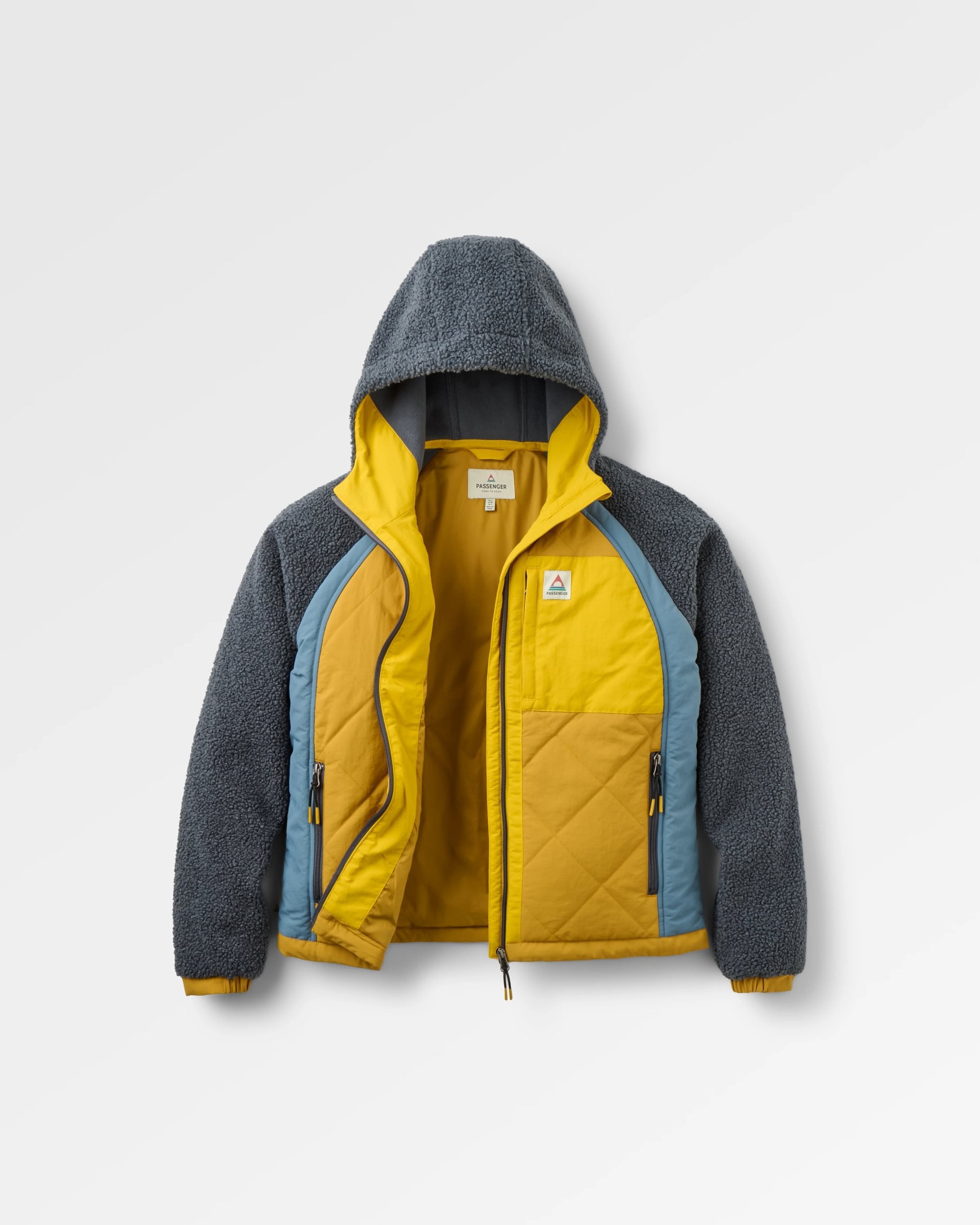 Lara Quilted Jacket - Charcoal/Dusty Ochre - Flatlay