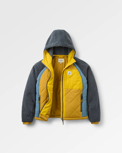 Lara Quilted Jacket - Charcoal/Dusty Ochre - Flatlay