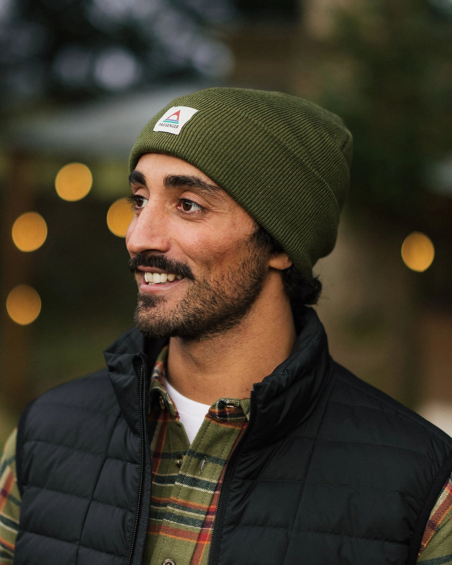 Male_Core Recycled High-Top Beanie - Khaki