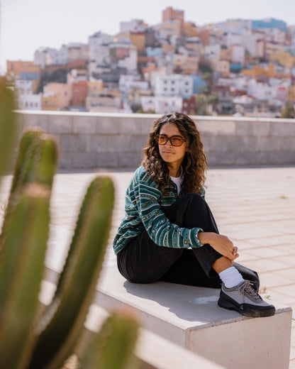 Ayla Micro Polartec® Fleece - Geo Stripe Mediterranean - Lifestyle