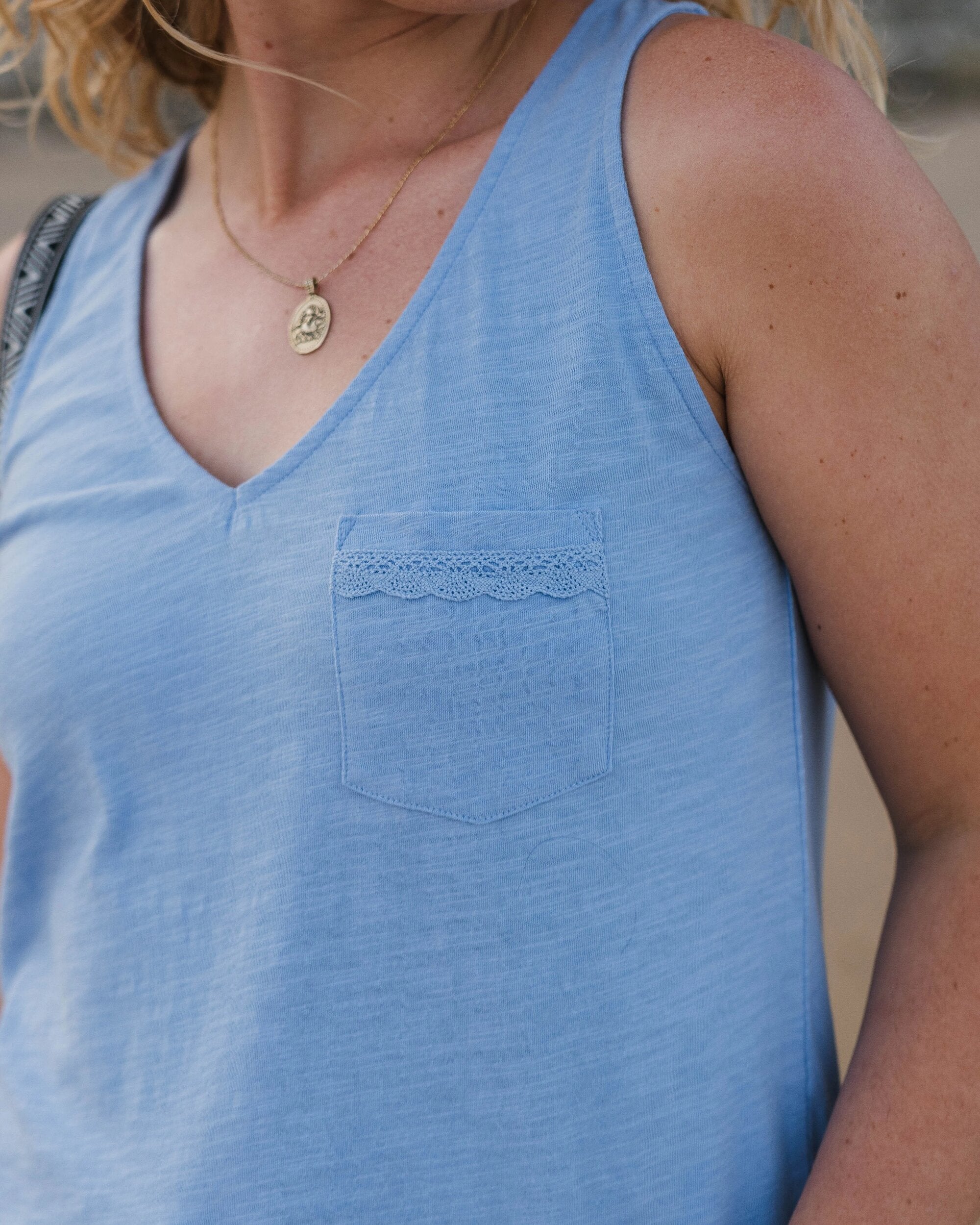 Rivergate Recycled Cotton Top - Cornflower - Lifestyle