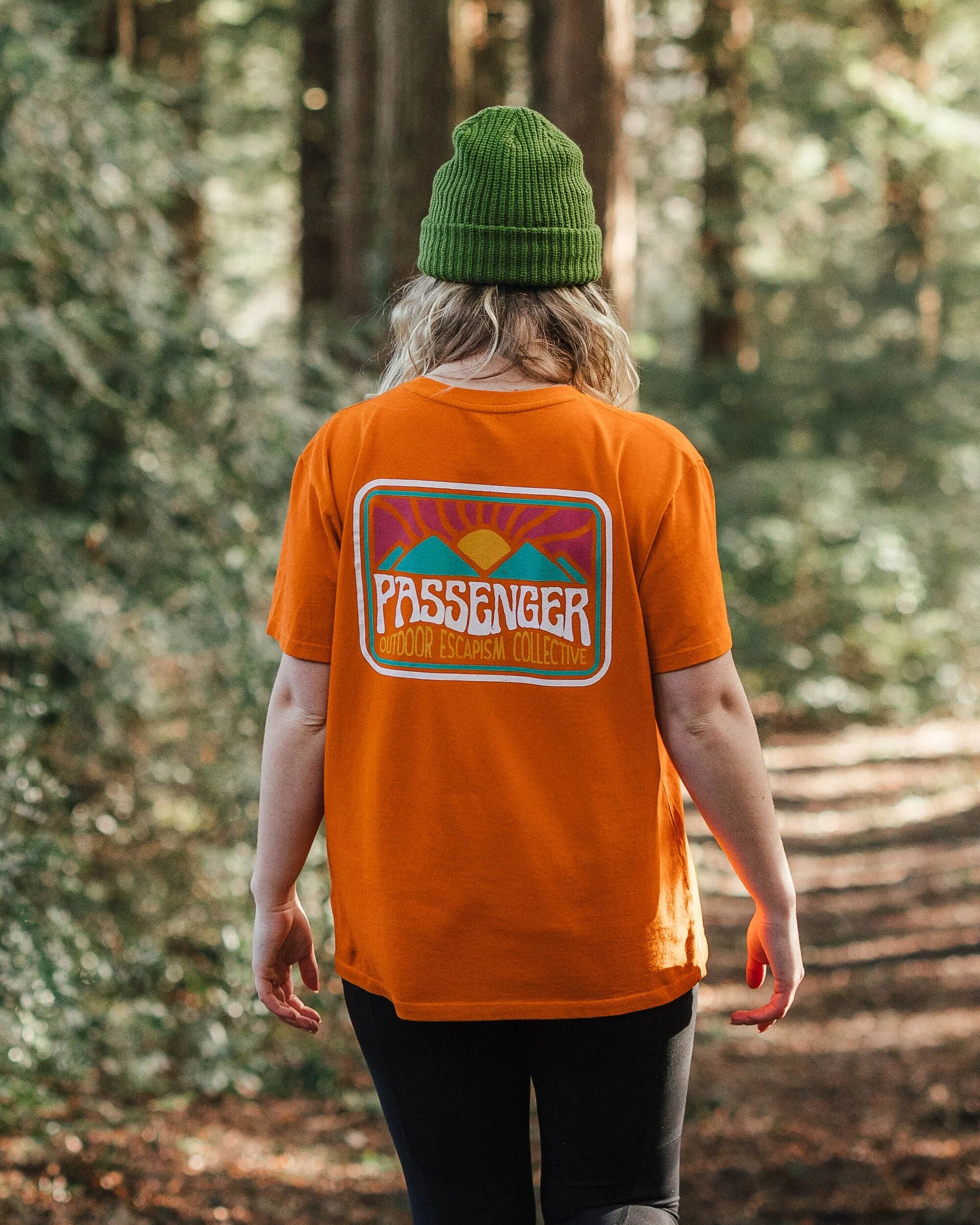 Golden Hour Recycled Cotton T-Shirt - Sunrise Orange - Lifestyle