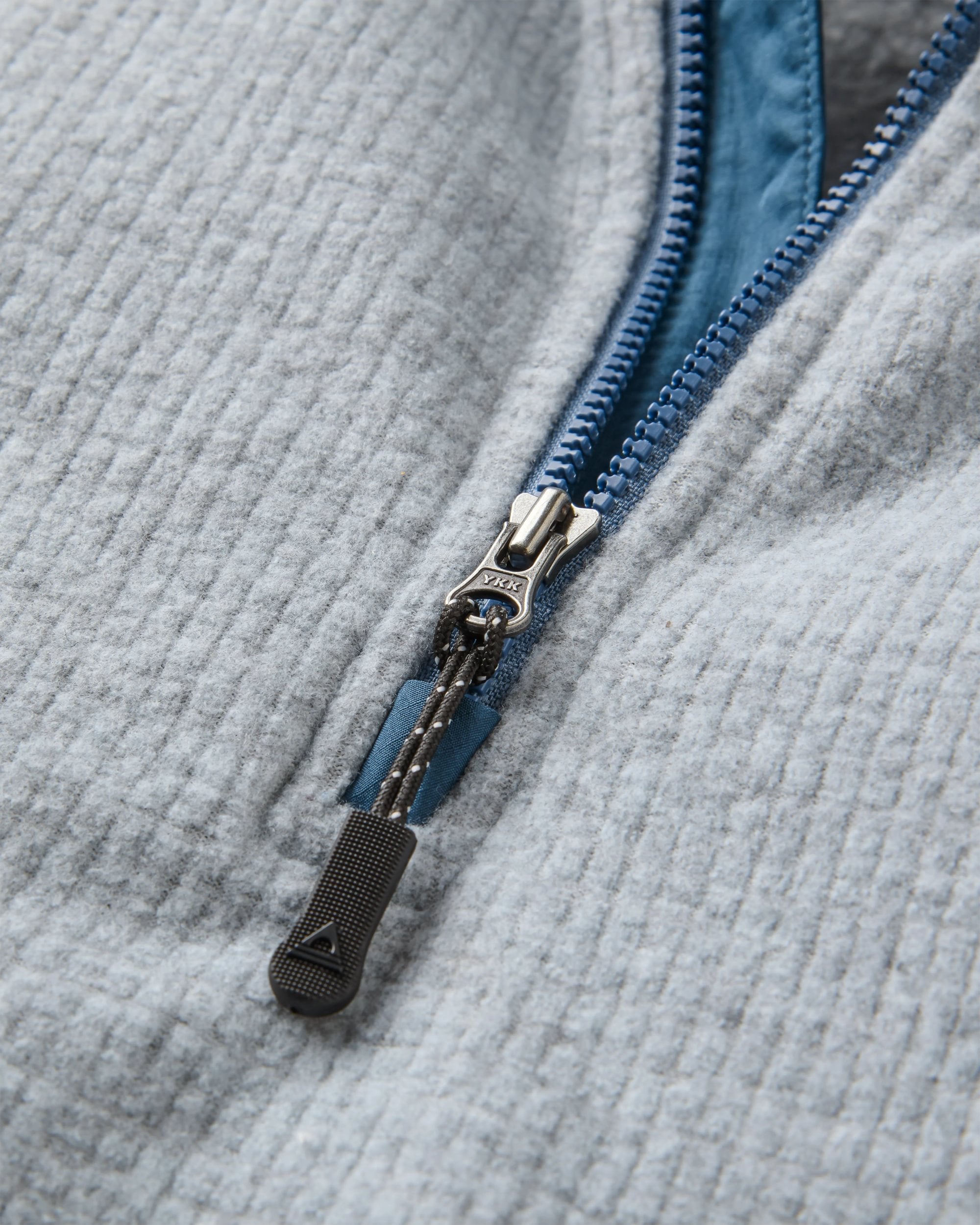 Forestscape Recycled Grid Fleece Hoodie - Grey Marl - Flatlay