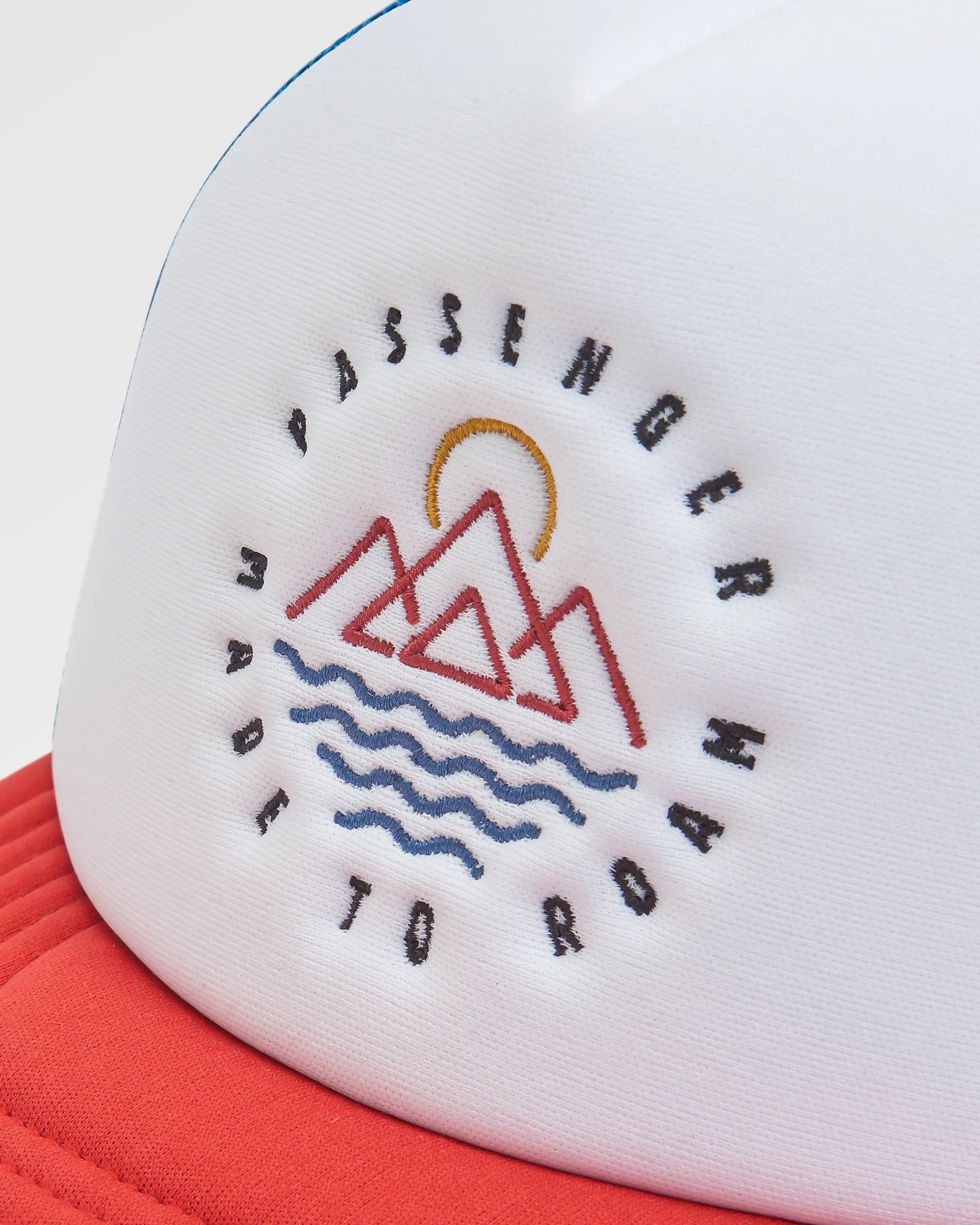 Escapism Snapback Trucker Cap - Moonlight Blue/Red Spice - Flatlay