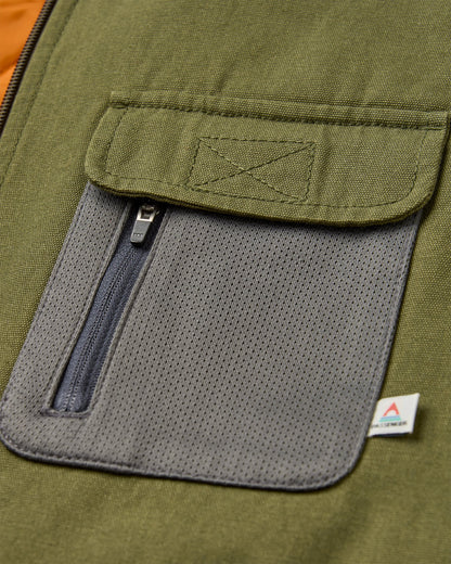 Explorers Organic Cotton Canvas Vest - Khaki - Flatlay