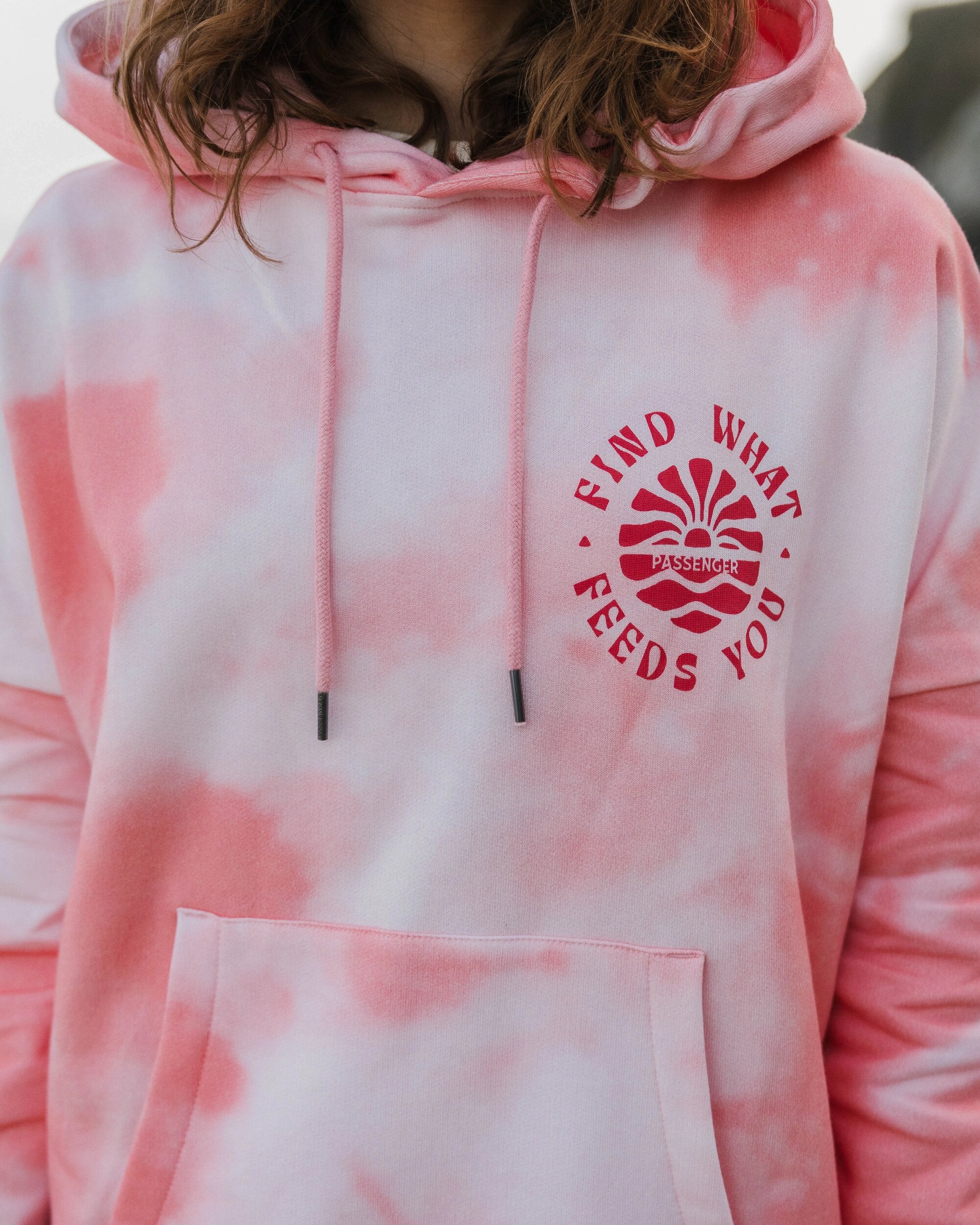 Rediscover Printed Hoodie - Tie Dye Shell Pink - Lifestyle