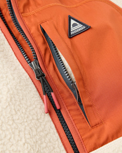 Offgrid Full Zip Sherpa Fleece - Oatmeal - Flatlay