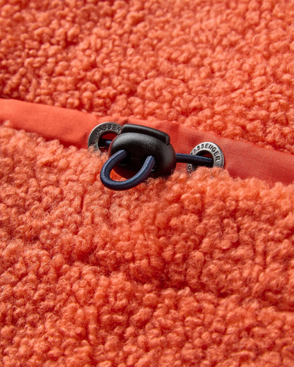 Lucia Recycled Sherpa Fleece - Chilli - Flatlay