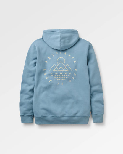 Escapism Hoodie - Faded Denim - Flatlay