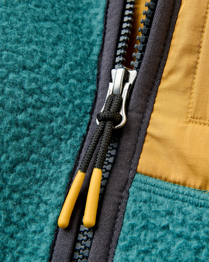 Offgrid Full Zip Sherpa Fleece - Deep Ocean - Flatlay