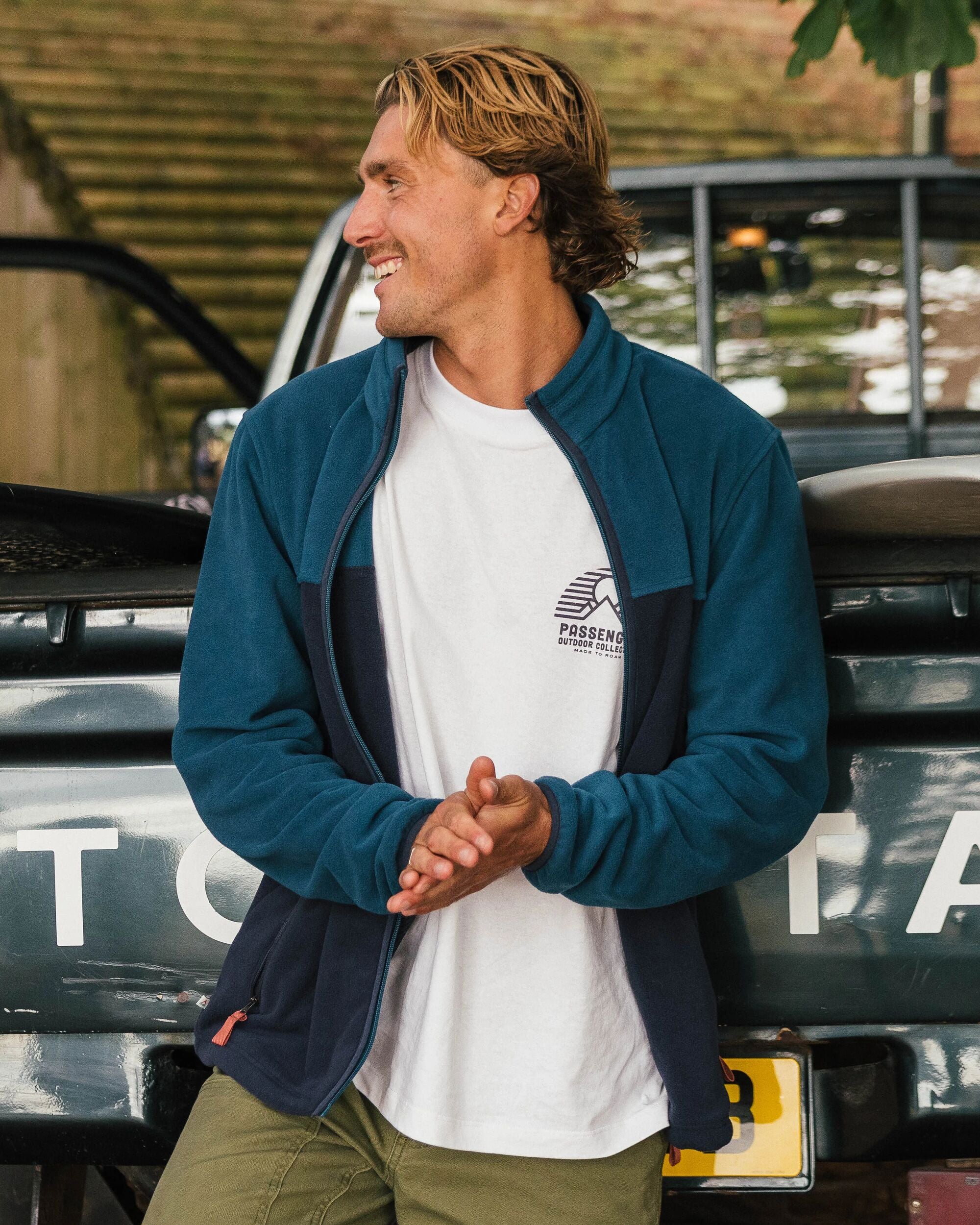 Ridge 2.0 Full Zip Recycled Polar Fleece - Tidal Blue/Rich Navy - Lifestyle