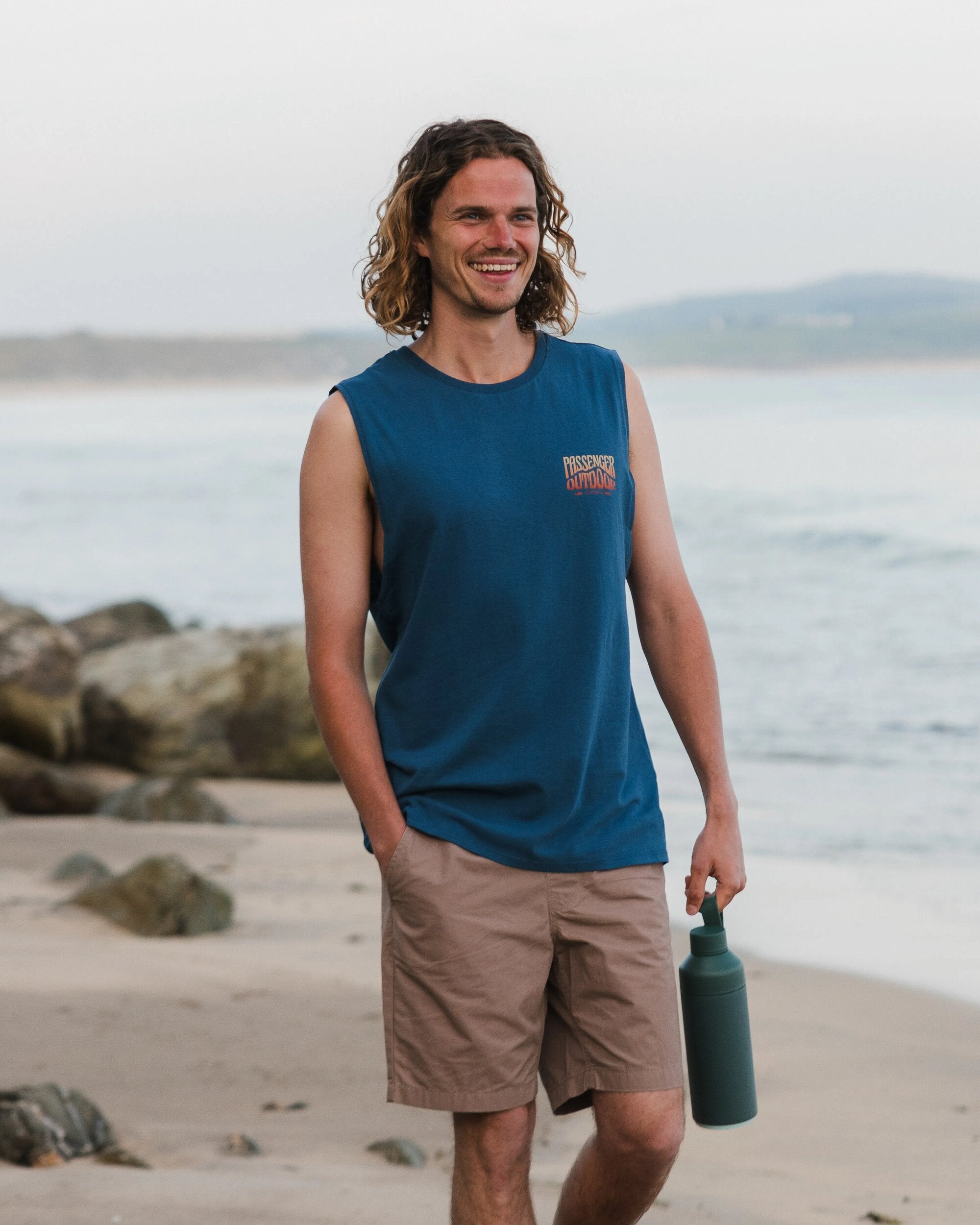 Yuca Recycled Cotton Vest - Dark Denim - Lifestyle