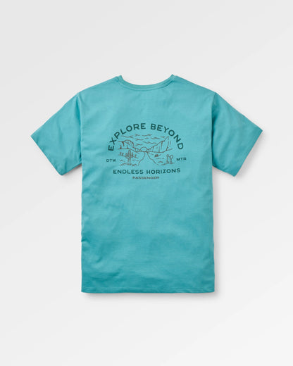 Horizons T-Shirt - Ocean Teal - Flatlay