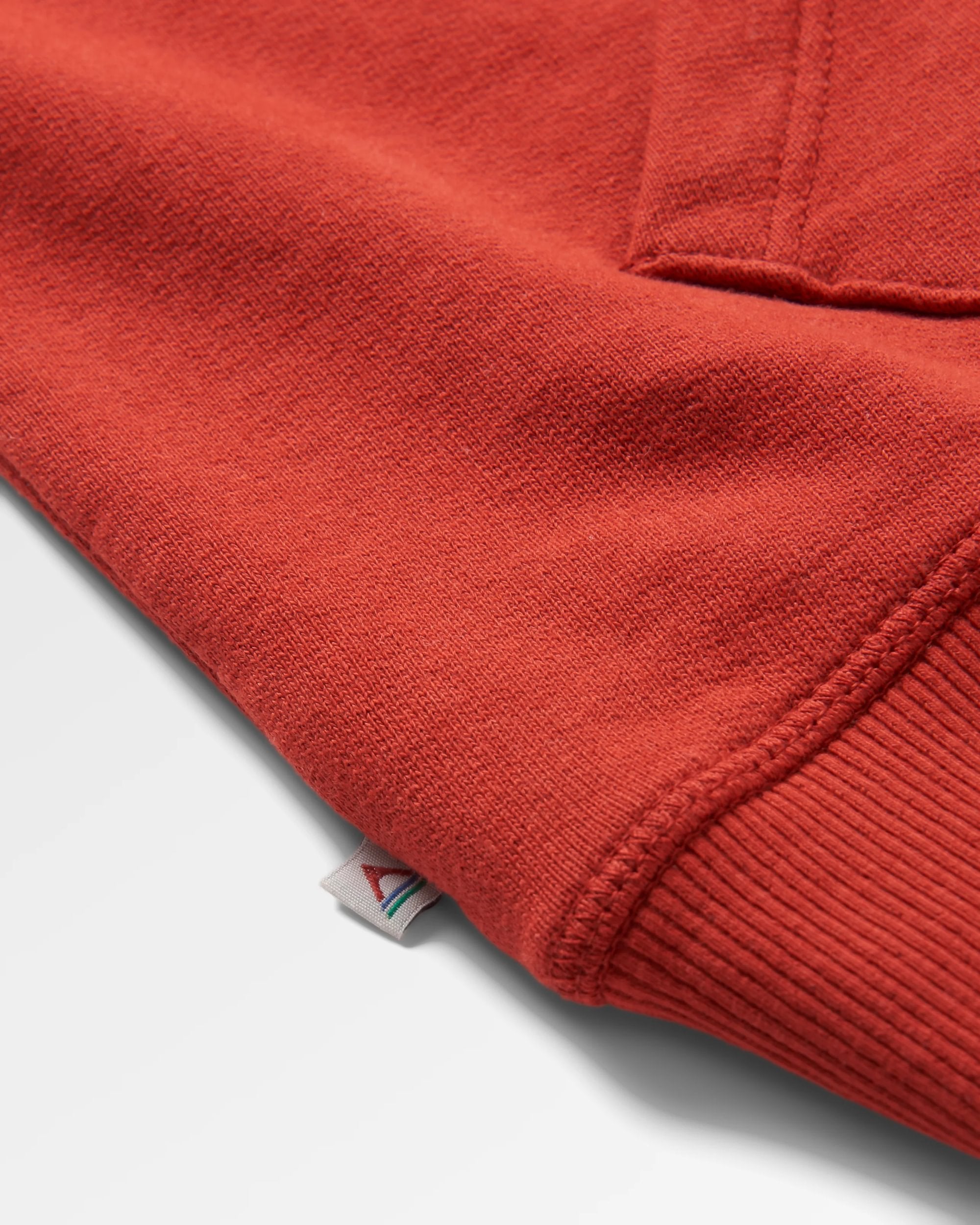 Escapism Recycled Cotton Hoodie - Red Ochre - Flatlay