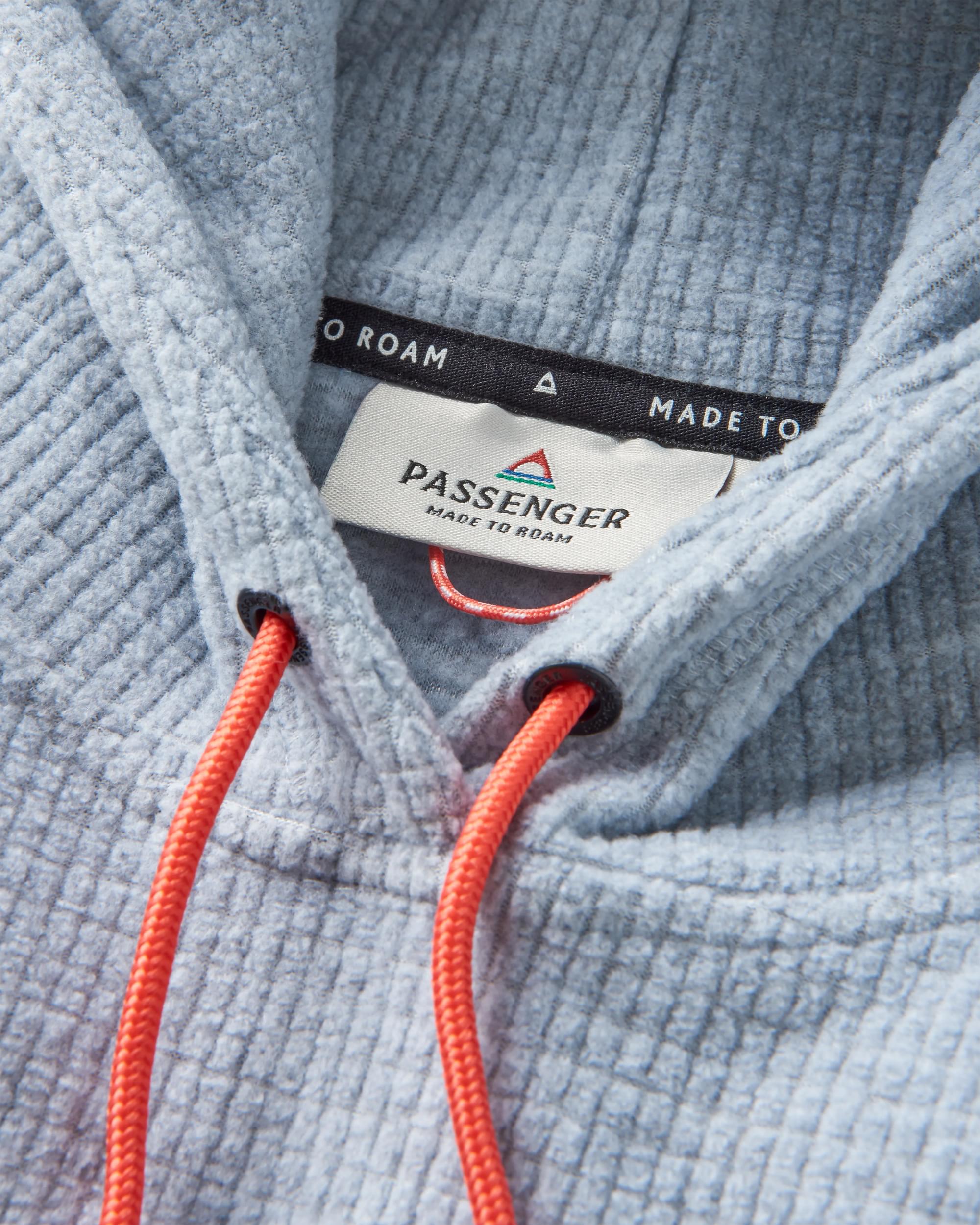 Point Recycled Grid Polar Fleece Hoodie - Grey Marl - Flatlay