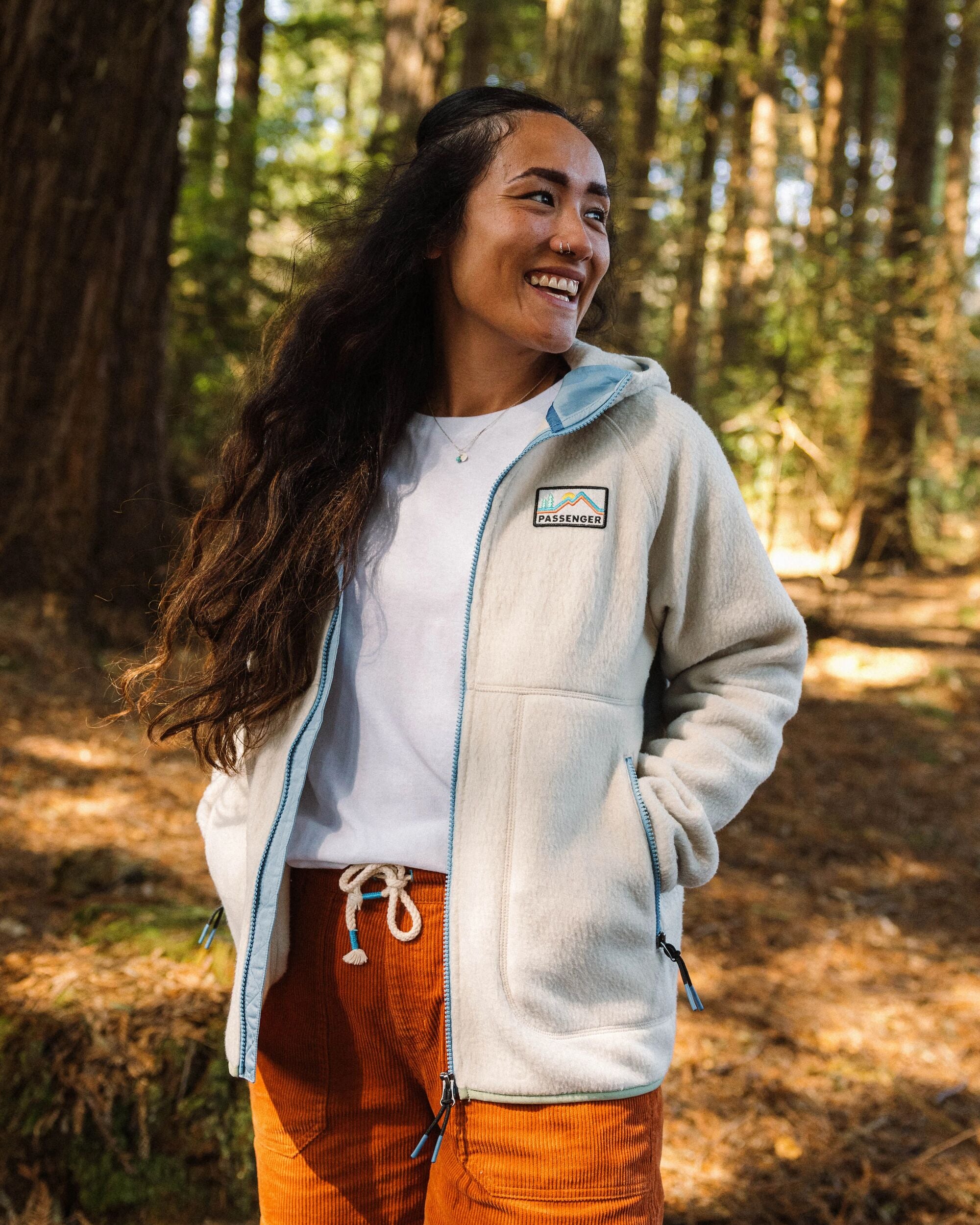North Coast Vista Full Zip Recycled Sherpa Fleece - Oatmeal - Lifestyle