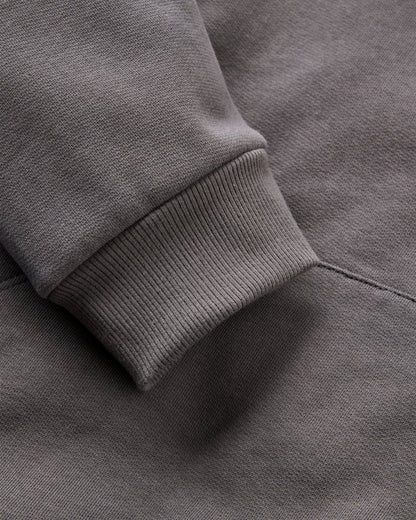 Rambling Recycled Cotton Hoodie - Charcoal - Flatlay