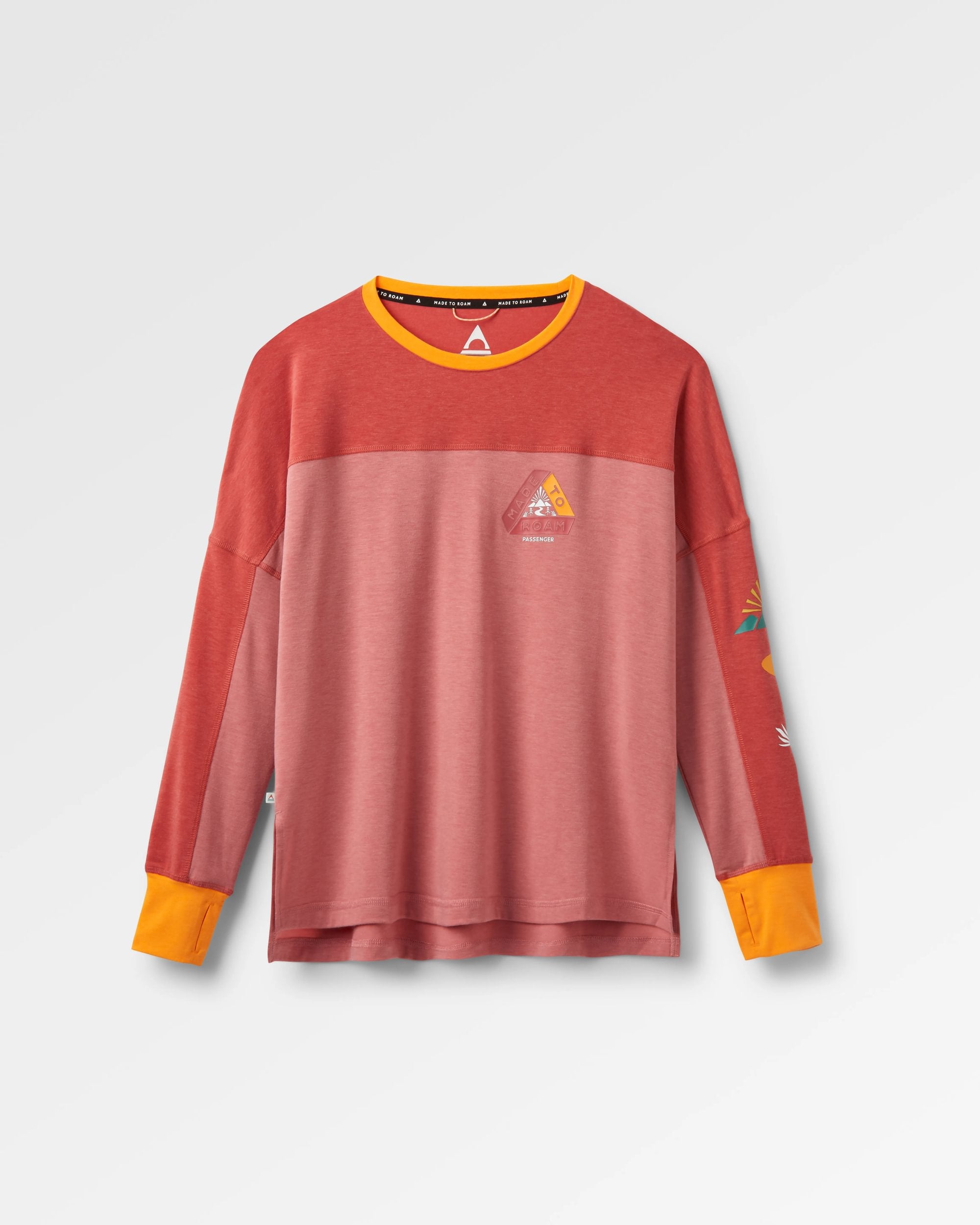Sorrento Recycled Active LS T-Shirt - Dusty Rose - Flatlay