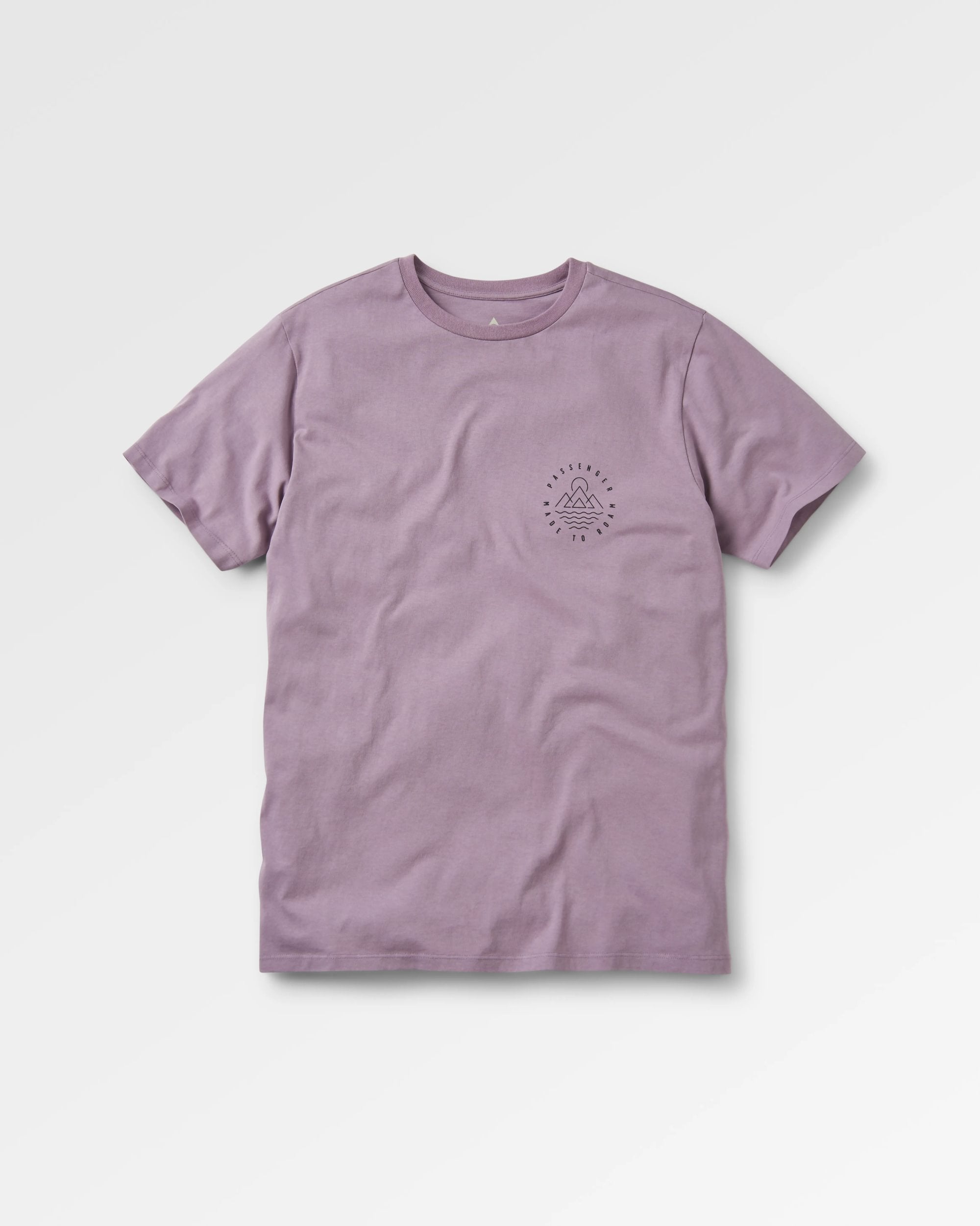 Escapism Recycled Cotton T-Shirt - Dusty Lilac - Flatlay