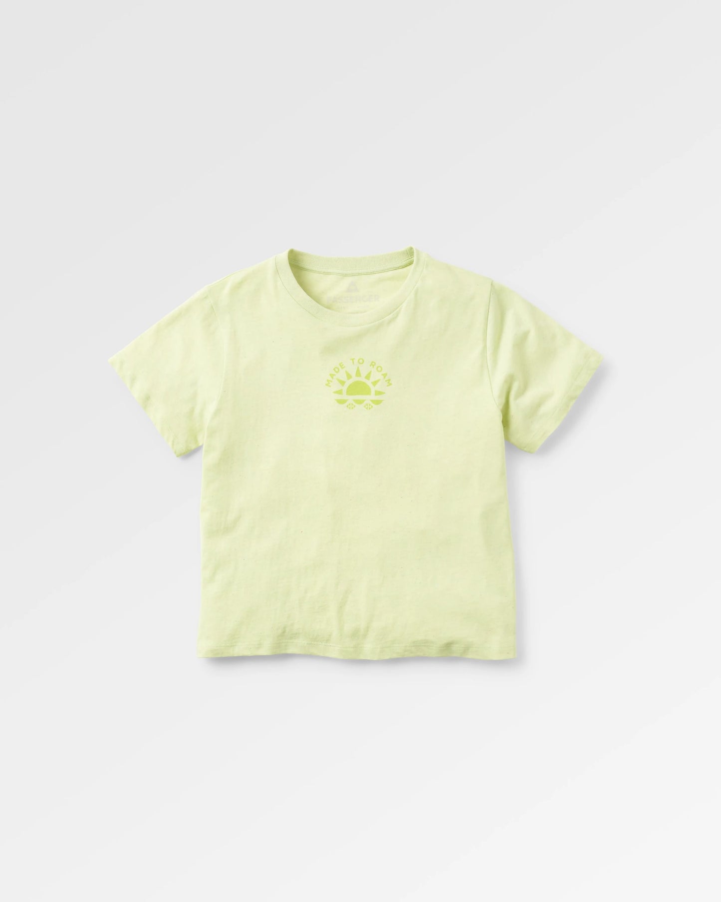 Sunburst Organic T-Shirt - Soft Lime Juice - Flatlay