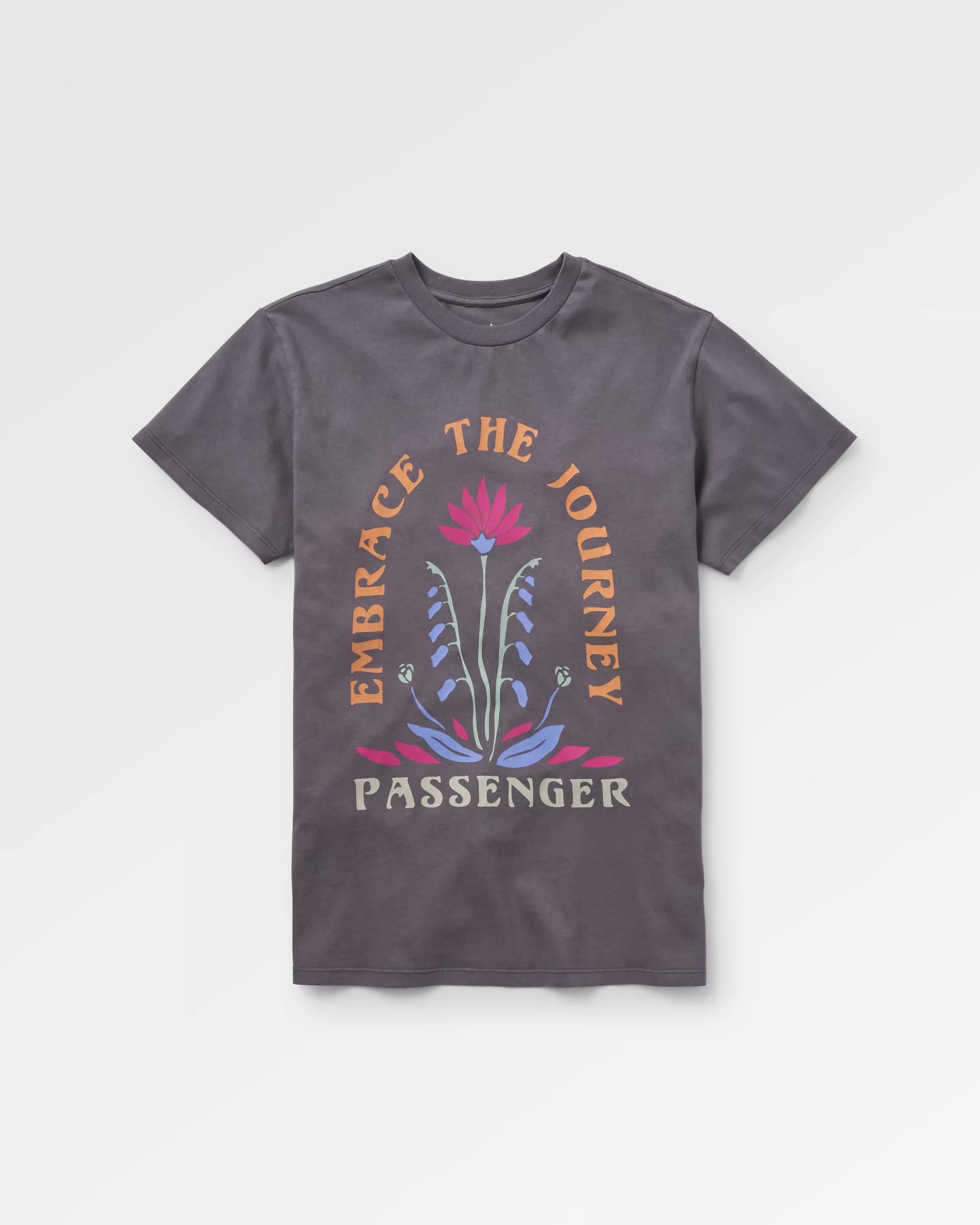 Bud Recycled Cotton T-Shirt - Charcoal - Flatlay