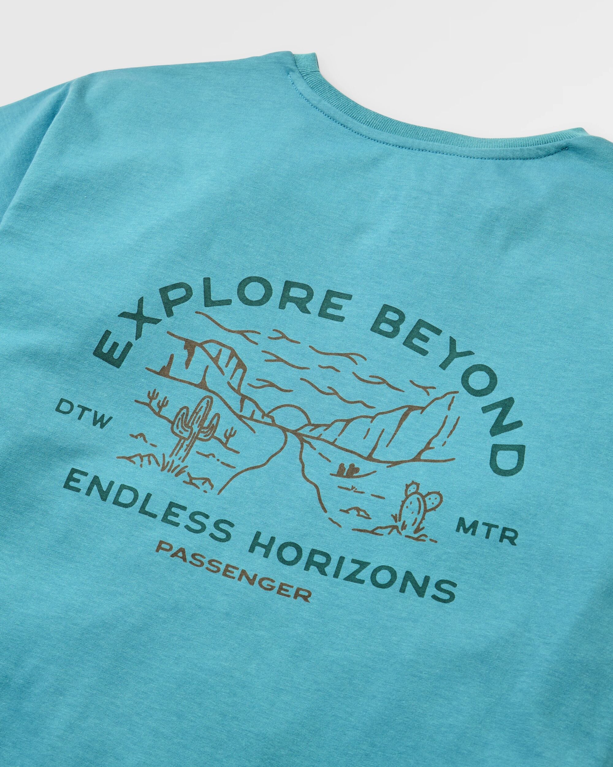 Horizons T-Shirt - Ocean Teal - Flatlay