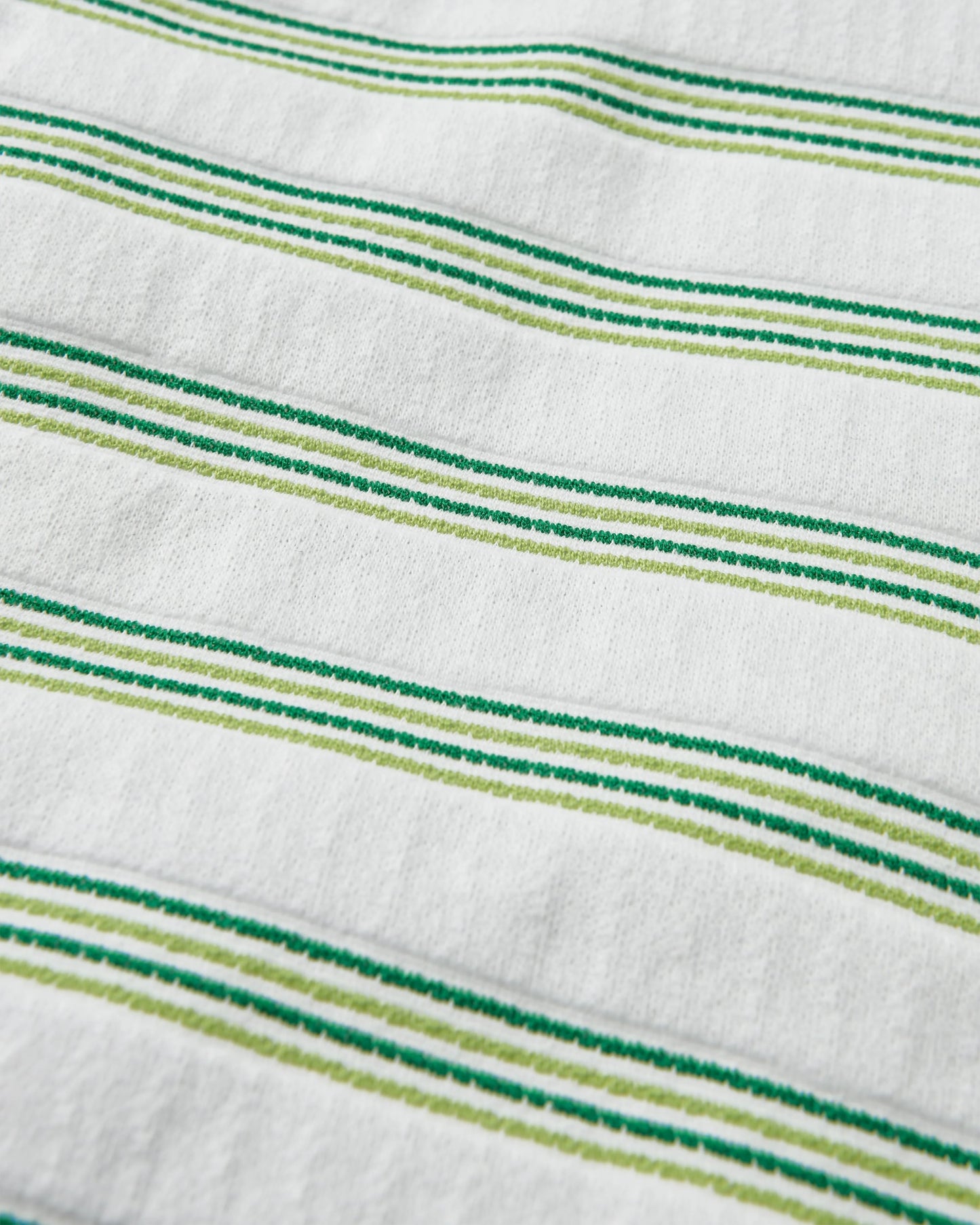 Retro Vibes Organic Cotton T-Shirt - Multi White/Green Stripe - Flatlay