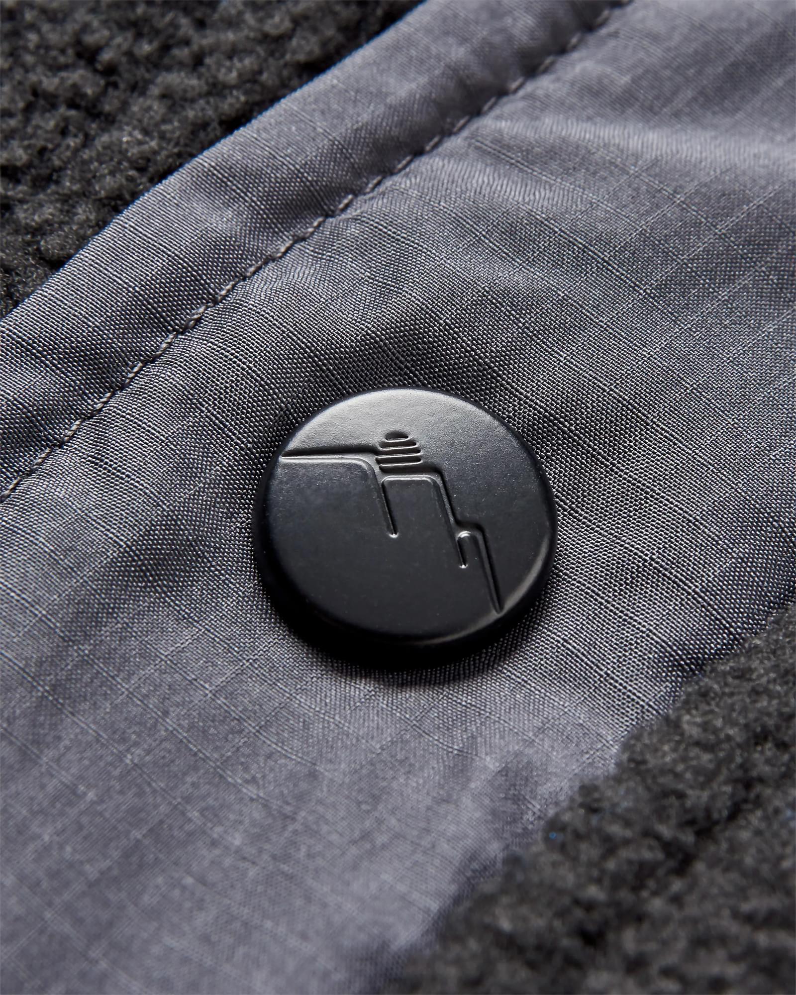 Solace Recycled Sherpa-Lined Polar Fleece - Black - Flatlay