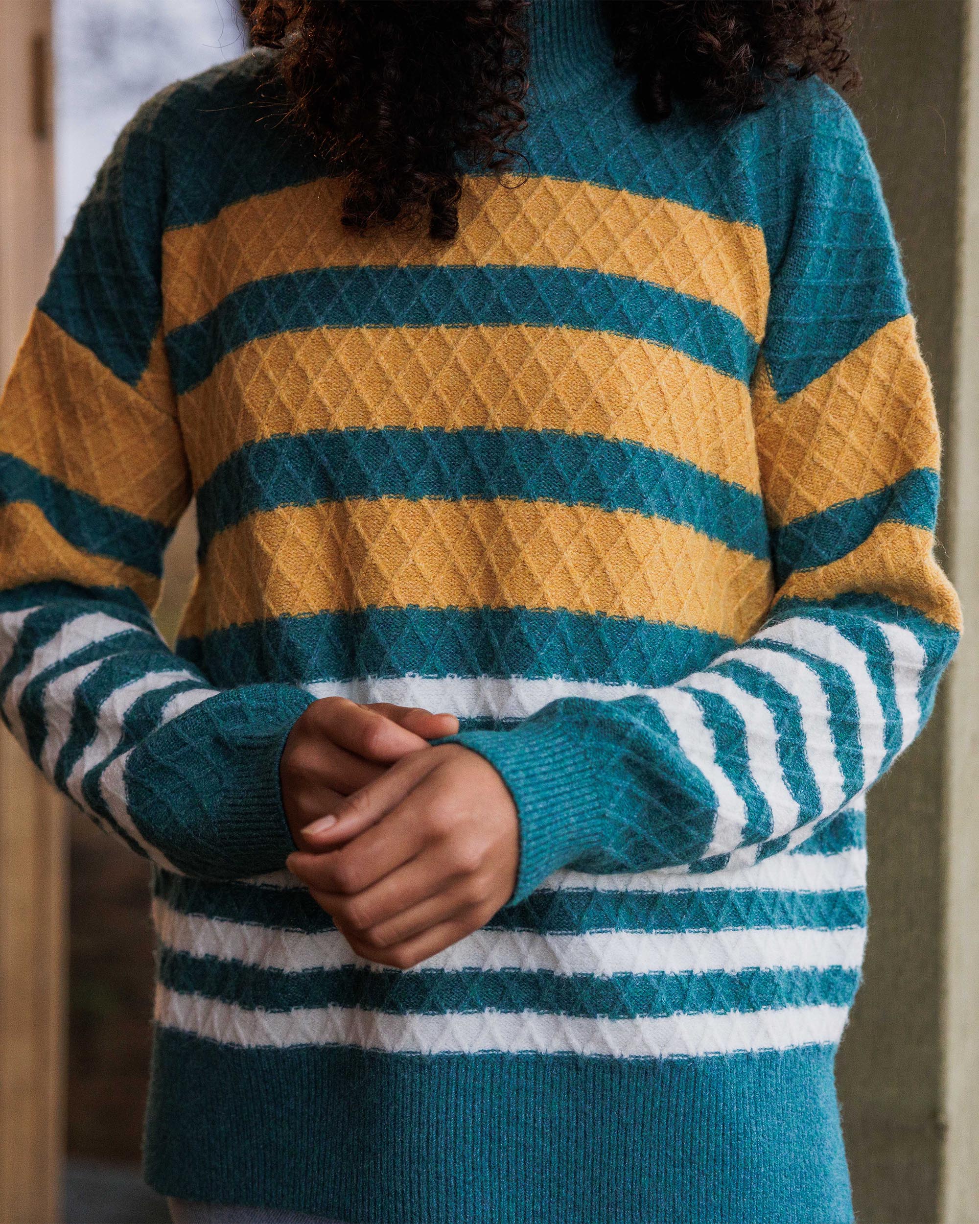 Ramble Recycled Knitted Jumper - Mediterranean - Lifestyle