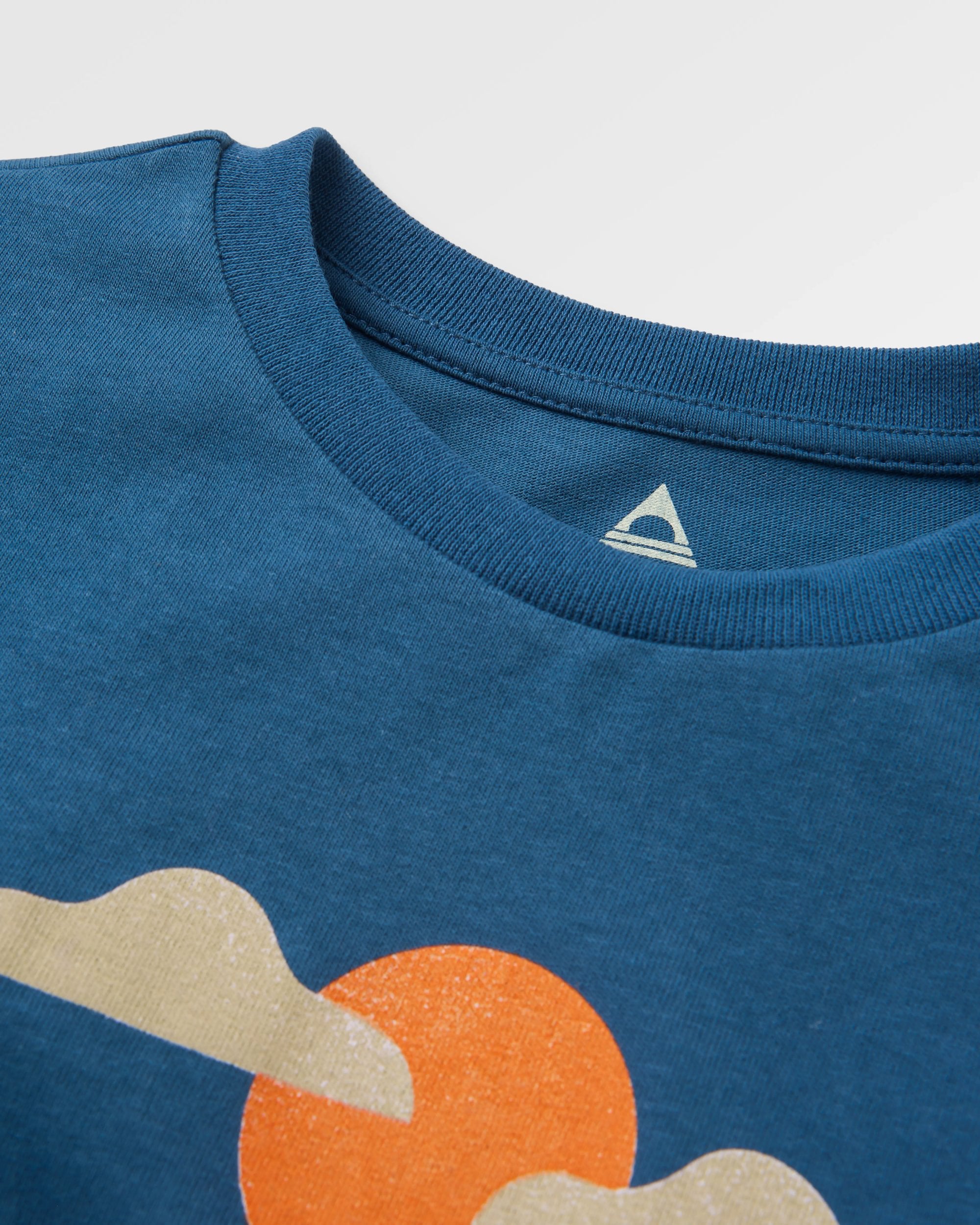 Tall Pines Women's Recycled Cotton T-shirt - Dark Denim - Flatlay