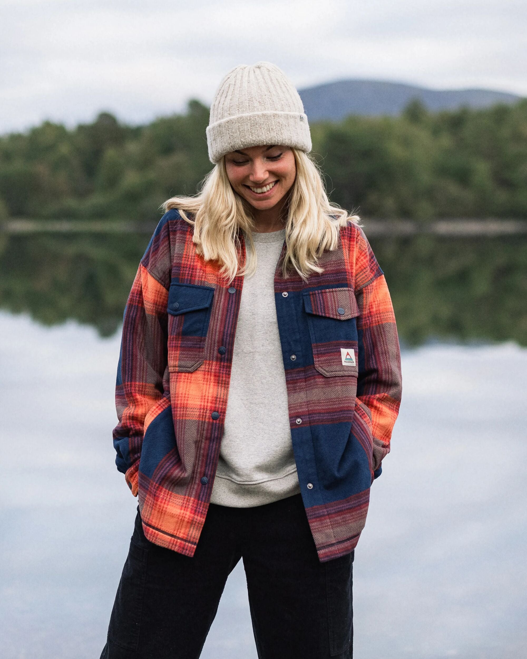 East Polar Fleece Shirt - Rich Navy Multi Check - Lifestyle