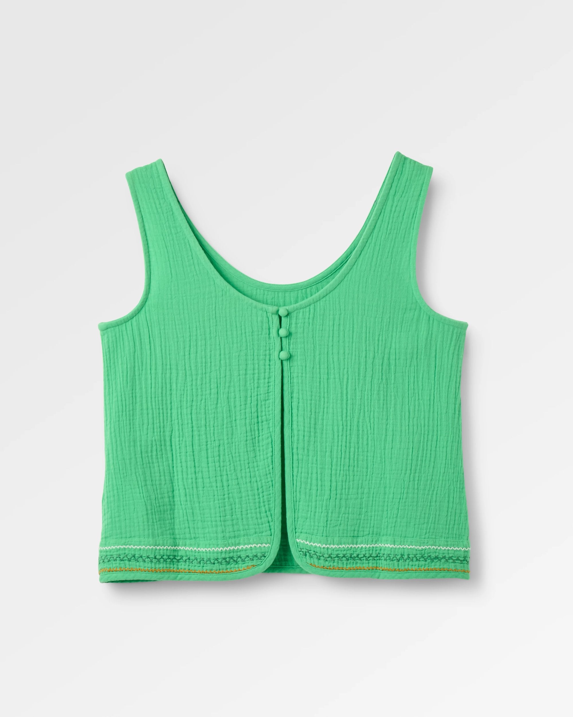Waveney Top - True Green - Flatlay