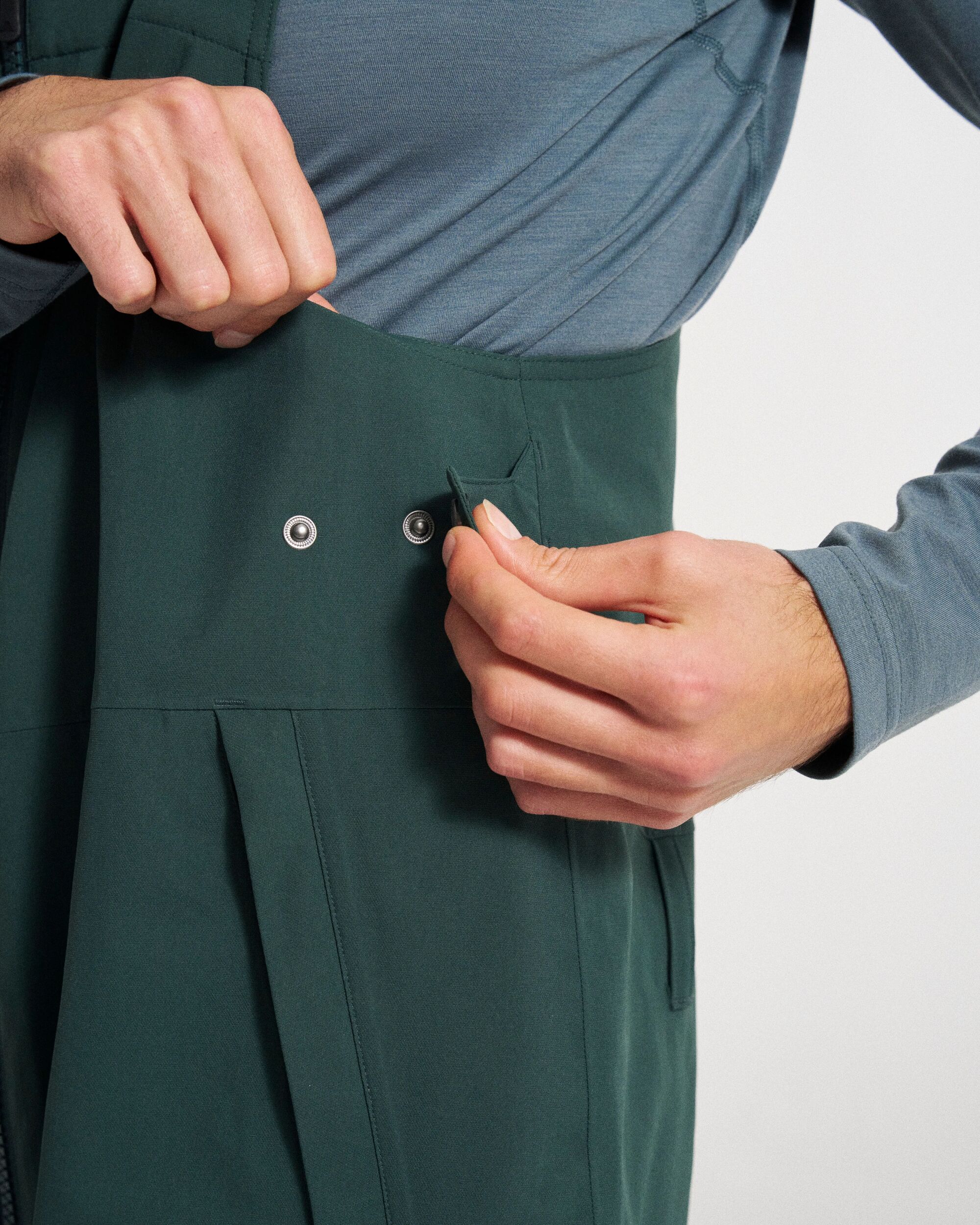 Snowscape Men's Recycled Bibpant - Dark Fern  - Studio Model