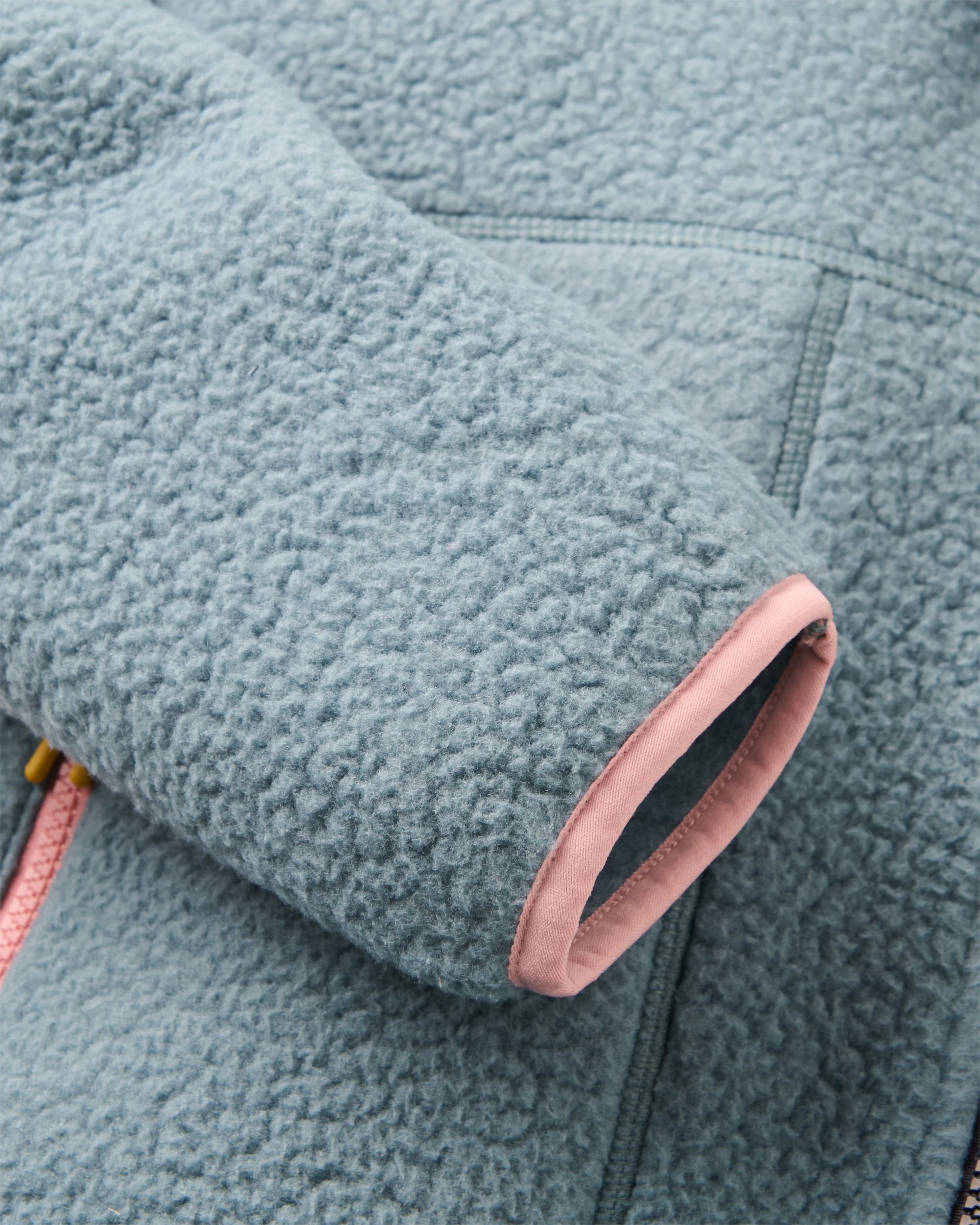 Home Full Zip Hooded Sherpa Fleece - Stormy Blue - Flatlay