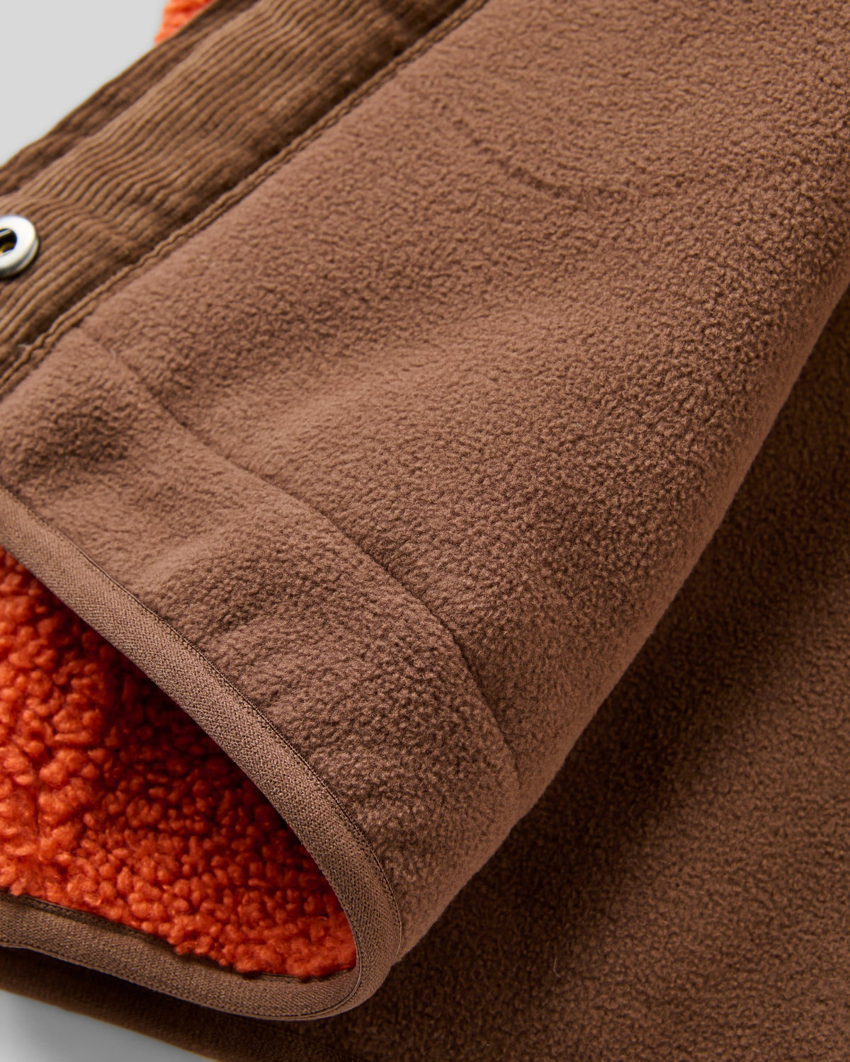 Clover Sherpa Fleece Hooded Jacket - Dark Rust - Flatlay