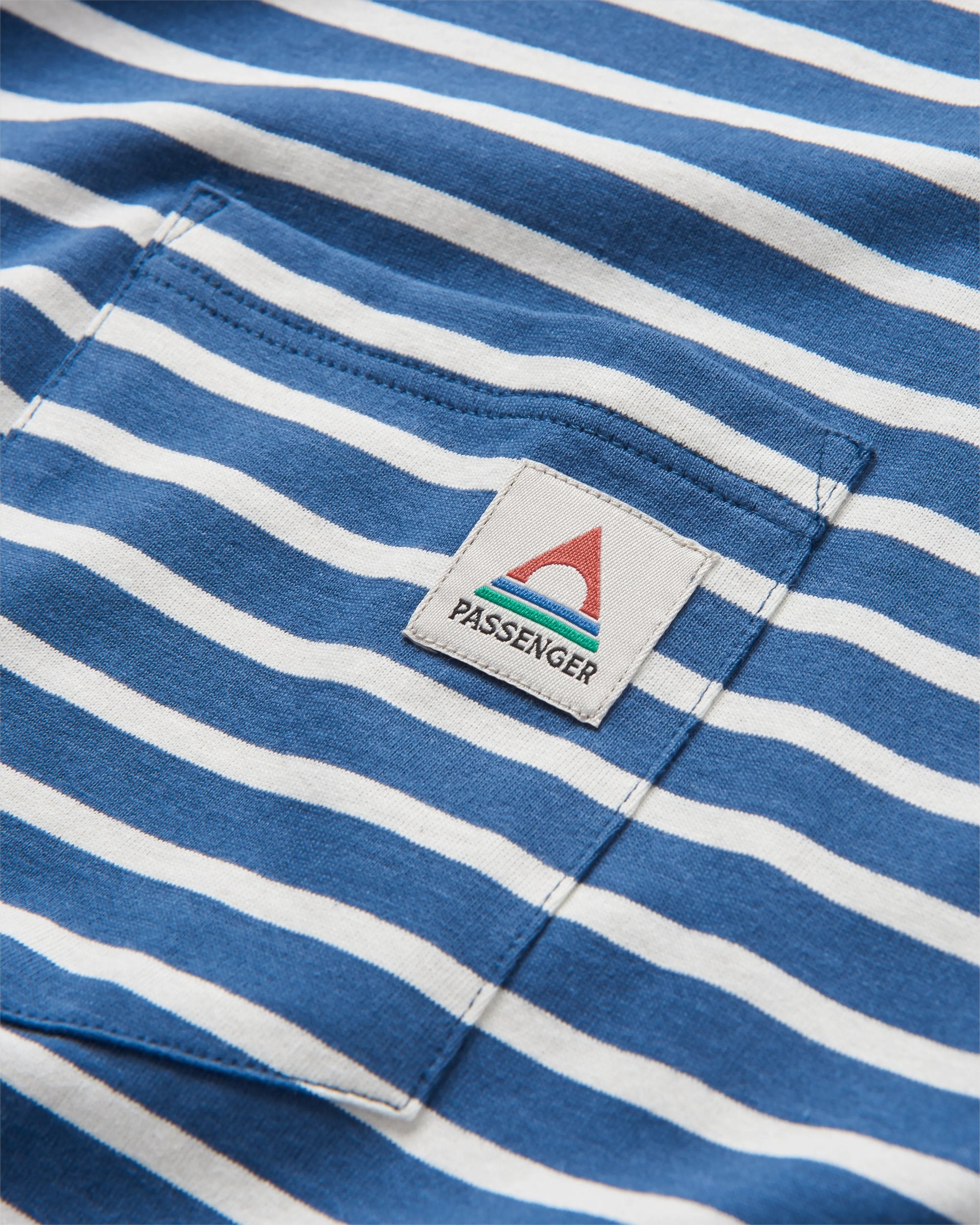 Zen Recycled Cotton Relaxed Fit T-Shirt - Dark Denim/ Birch Stripe - Flatlay