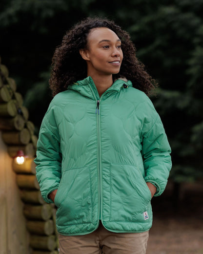 Earthy Recycled Sherpa Lined Insulated Jacket - Green Spruce