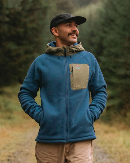 Sierrascape Men's Recycled Polartec® Fleece Hoodie - Dark Denim - Lifestyle