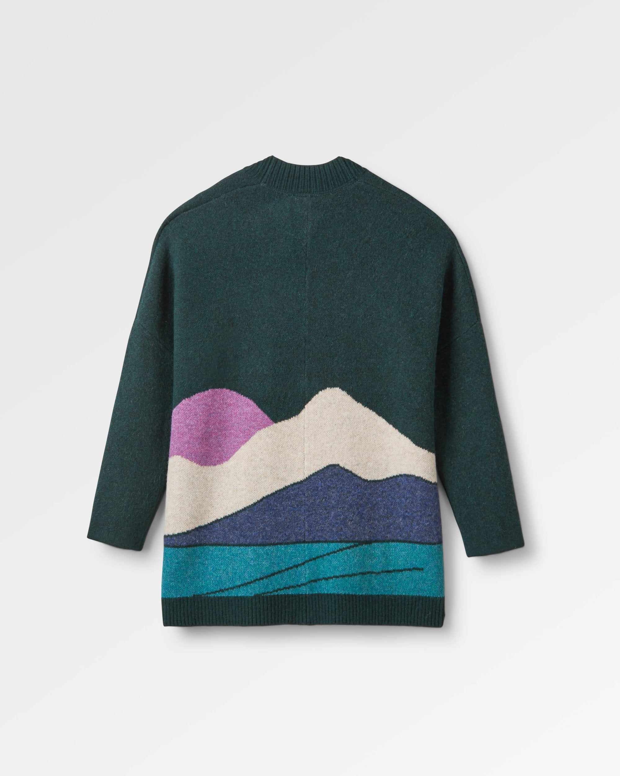 Vista Recycled Knitted Cardigan - Rain Forest - Flatlay