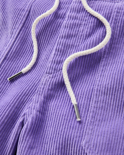 Avian Organic Cord Short - Retro Purple - Flatlay