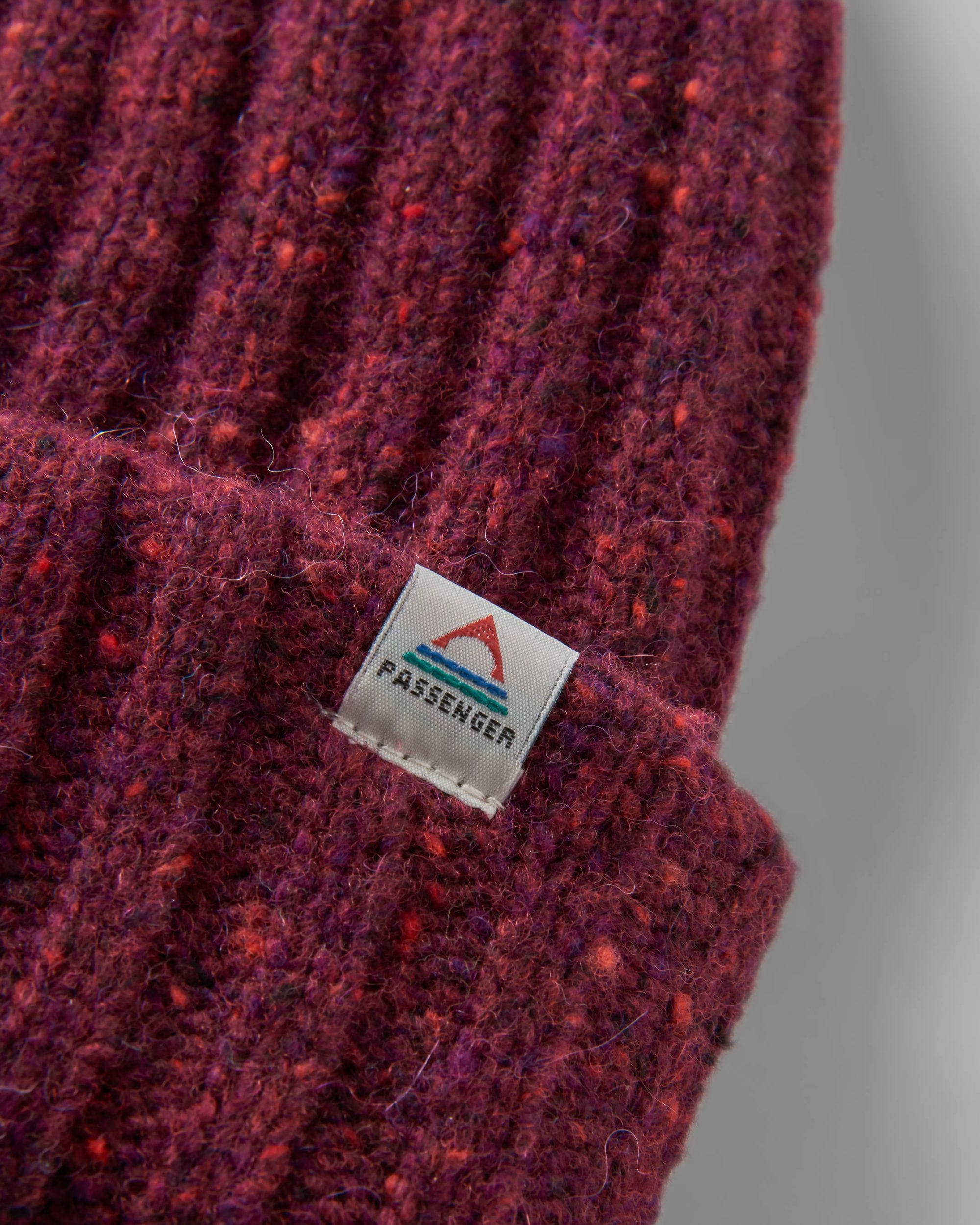 Fisherman Merino Wool Beanie - Wine - Flatlay