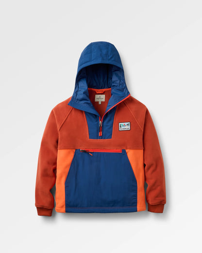 Alexander Hooded Polartec® Fleece - Dark Rust - Flatlay