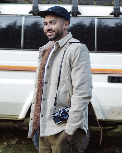 Kodiak Sherpa Lined Cord Overshirt - Stone - Lifestyle